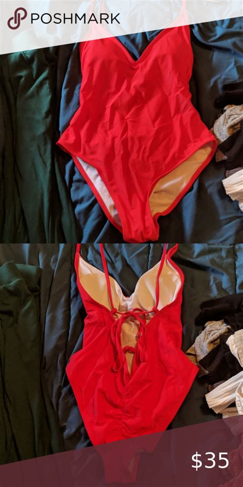 Sexy Red One Piece Bathing Suit By Layla Rae Swim Bathing Suits One