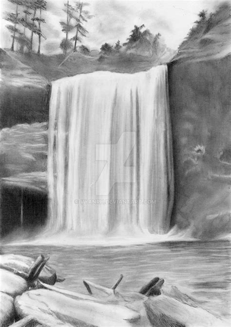 Waterfall Pencil Drawing At Explore Collection Of
