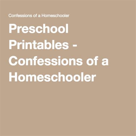 Preschool Printables Confessions Of A Homeschooler Preschool
