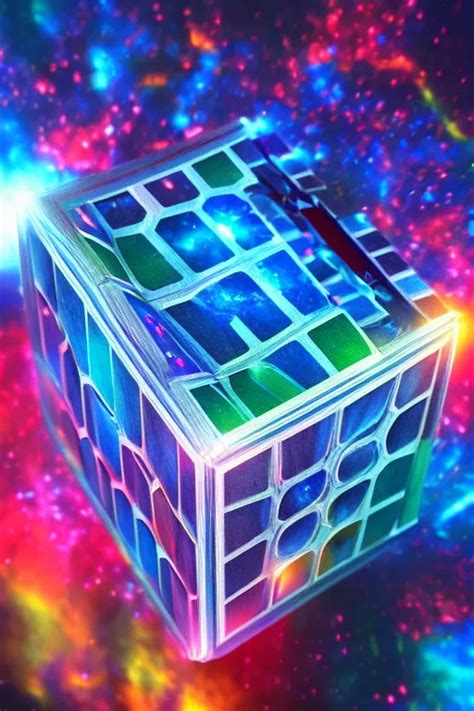 Four Dimensional Cosmic Rubiks Cube Hypercube Stable Diffusion Openart