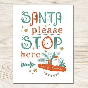 santa stop  printable sign