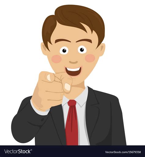 Successful Businessman Pointing Finger At You Vector Image