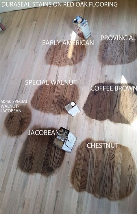 #1 common red oak with pallmann white seal. Duraseal Stain on Red Oak Wood Flooring. Chestnut, Jacobean, Coffee Brown, Special Walnut ...
