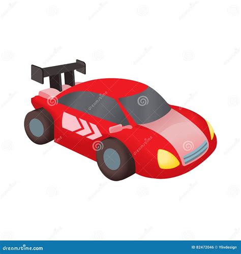 Red Race Car Icon Cartoon Style Stock Vector Illustration Of Object