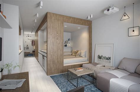 Tiny Apartment With Light Interior Design Under 30 Square Meters