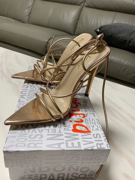 Womens Gold Strappy Heels Lace Up Stiletto Heel Sandals Prom Shoes