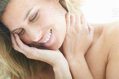 Close Up Of Nude Woman Smiling Stock Photo Dissolve