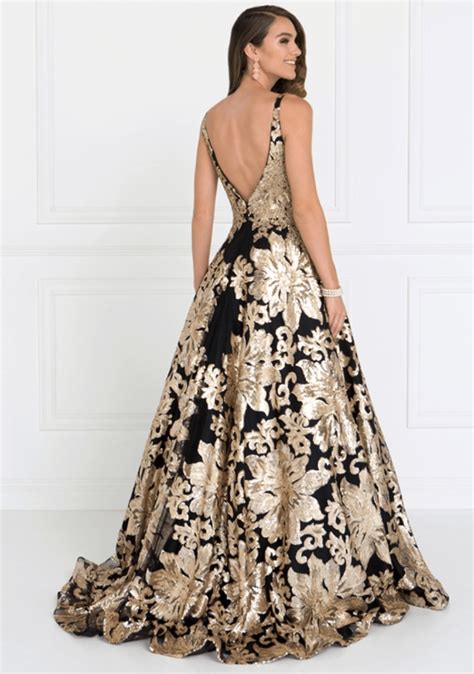 Prom Dress Black Gold Gl2511 Fashion Club