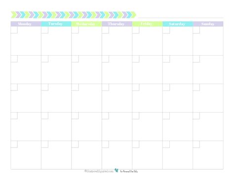 Blank Monday Through Sunday Calendar Month Calendar Printable Monday