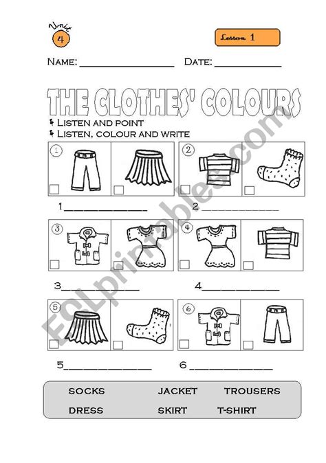 The Clothes´ Colours Esl Worksheet By Martalp5