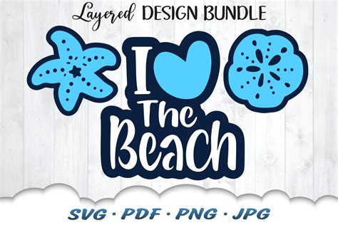 layered i love the beach svg bundle 1215352 svgs design bundles i love the beach