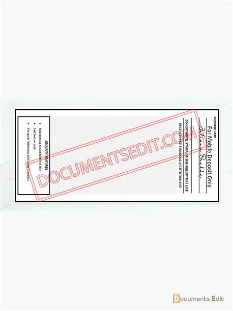 Bank Of America Bank Check Template Documents Edit