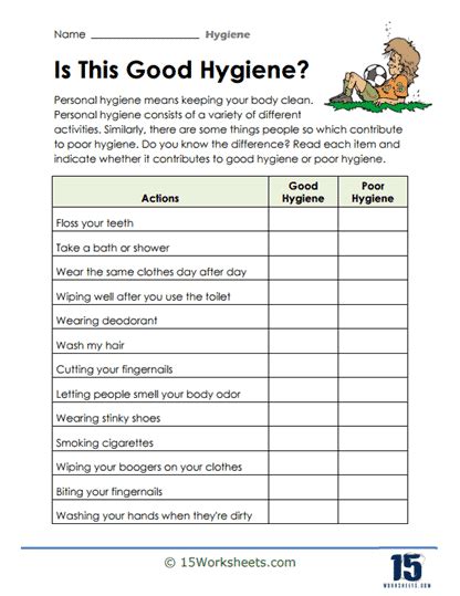 Personal Hygiene Worksheets 15