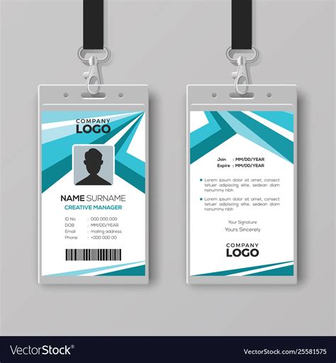 Abstract Corporate Id Card Design Template Vector Image