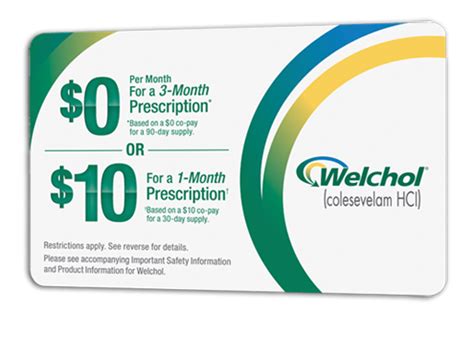 First, let's see if you may be eligible for the eucrisa copay savings card. Welchol® Copay Card & Patient Savings