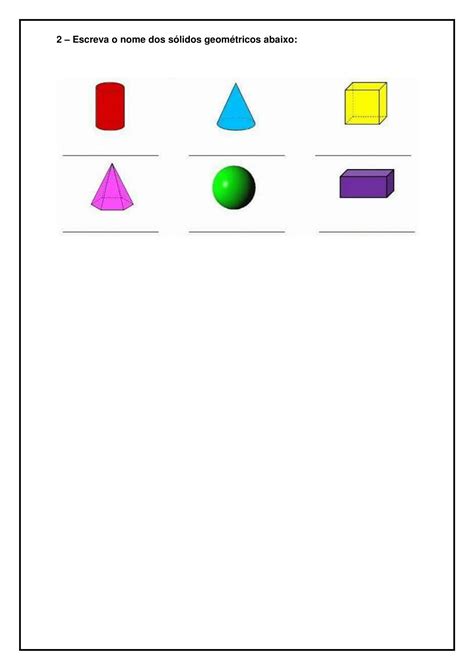 Sólidos Geométricos Atividades Coruja Pedagógica