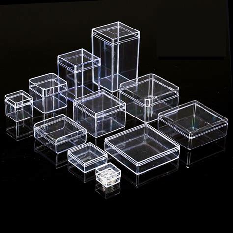 100pcslot Square Small Plastic Box Ps Transparent Storage Box Clear