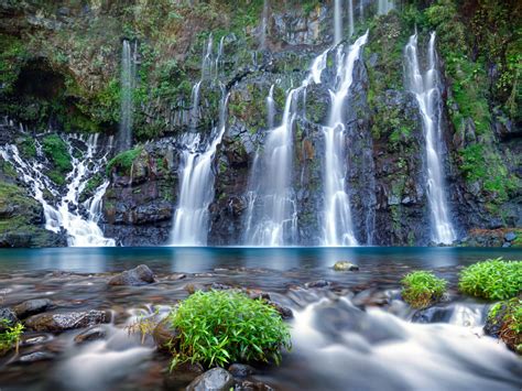 Langer River Falls Lakes Reunion Island Famous For Its