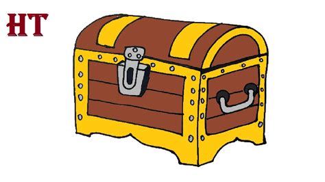 How To Draw A Treasure Chest Step By Step Easy Youtube