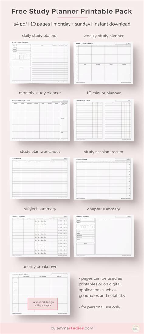 The Ultimate Planner Printable Pack Is Shown In White And Pink With