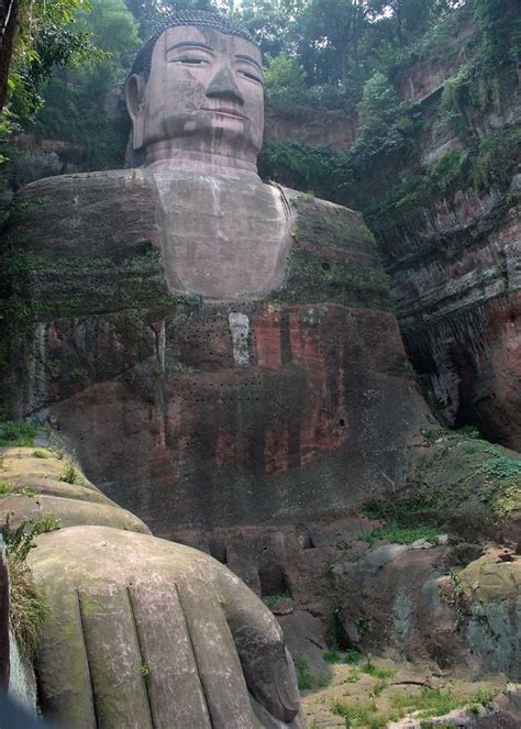 Worlds Largest Buddha Statue Carved Into A Cliff Large Buddha Statue