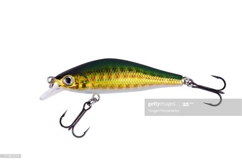 Fishing Lure With Hooks Isolated On White Background Wobbler In In