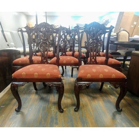 Gorgeous top quality crotch mahogany. Henredon Furniture Aston Court Carved Mahogany Formal ...