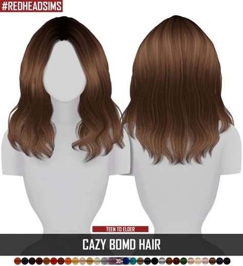 Cazy Bomd Hair Retexture At Redheadsims Sims 4 Updates
