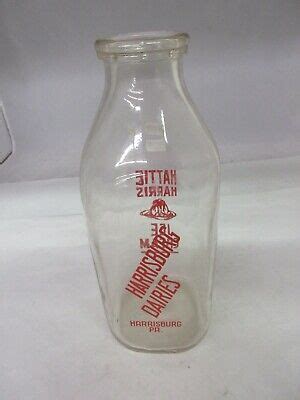 Vintage Harrisburg Dairies Harrisburg Pa Quart Glass Milk Bottle M Ebay