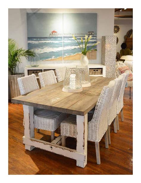 Painted cabinets, farmhouse sinks, and more. Rustic Farmhouse Wood Dining Table Distressed White ...