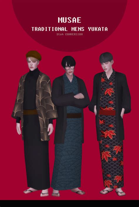Japanese Male Half Hakama Costume For The Sims 4 In 2020 Sims Sims 4