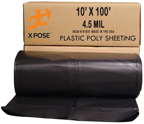 Buy Black Poly Sheeting 10 X 100 Feet Heavy Duty 45 Mil Thick Black Plastic Tarp Waterproof