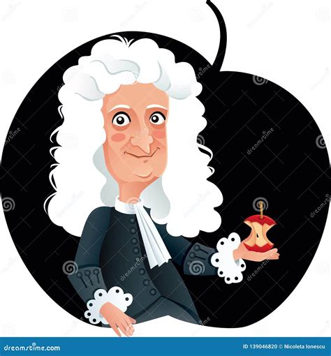 Sir Isaac Newton Vector Caricature Ilustración Del Vector Ilustración