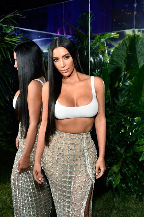 Kim Kardashian Balmain Skirt And Bra Popsugar Fashion