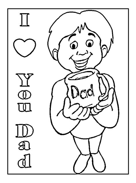 Father S Day I Love You Dad Card Coloring Page My XXX Hot Girl