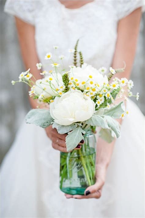 Bouquet In Mason Jar Rustic Elegant Wedding Rustic Wedding Flowers