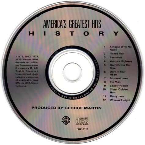 America History Americas Greatest Hits Arc Pressing Cd Discogs