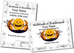printable halloween certificates  award templates
