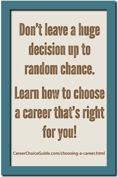 Answer each question honestly in order to get accurate results. Choosing a Career the Smart Way