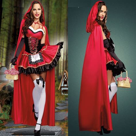 high quality sexy little red riding hood costume party adult small red cap cosplay dress 2017