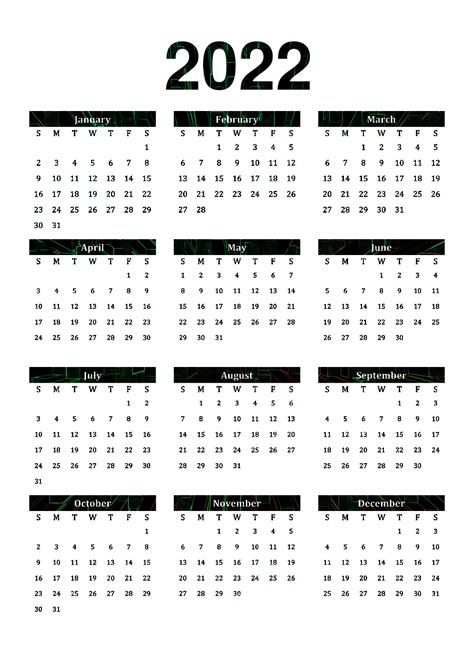 Printable Calendar 2022 Download Free Png Png Play