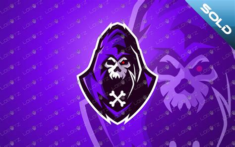 Skull Mascot Logo For Sale Grim Reaper Mascot Logo Lobotz