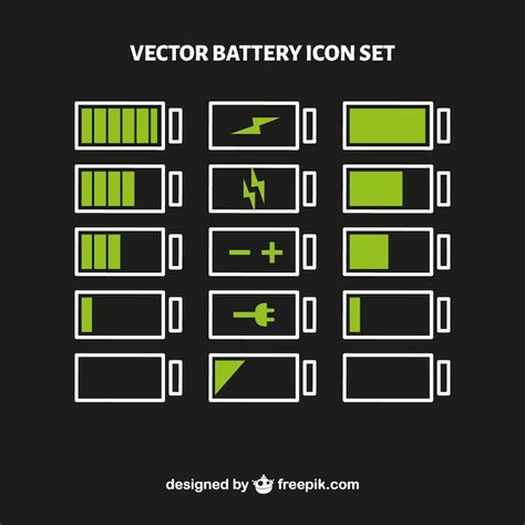Vector Conjunto De Nível De Bateria Vetor Grátis