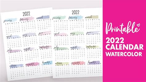 2022 Calendar Printable One Page World Of Printables 2022 One Page