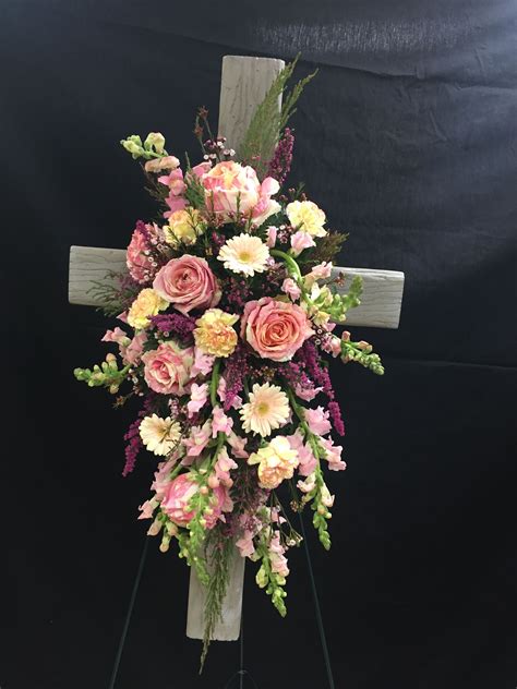 Azircombo Funeral Flowers Cross Arrangement Crystal Cross Flower