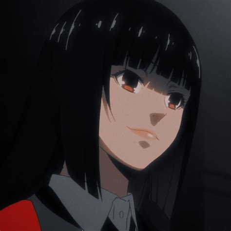 An Anime Character With Black Hair And Red Eyes Looks At The Camera