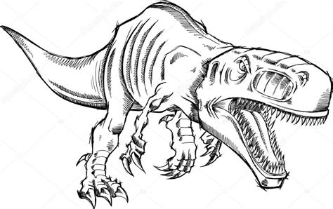 Dibujo Tiranosaurio Rex Dinosaurio T Rex — Vector De Stock