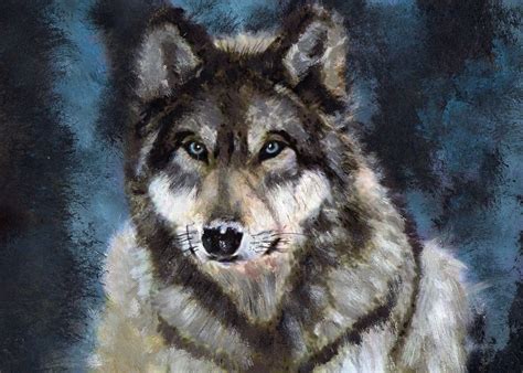 Paintings Of Wolves On Canvas Gray Wolf By Barefoottiger Traditional