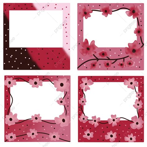 Pink Polaroid Png Image Polaroid Frame With Flower Pink Design Frame