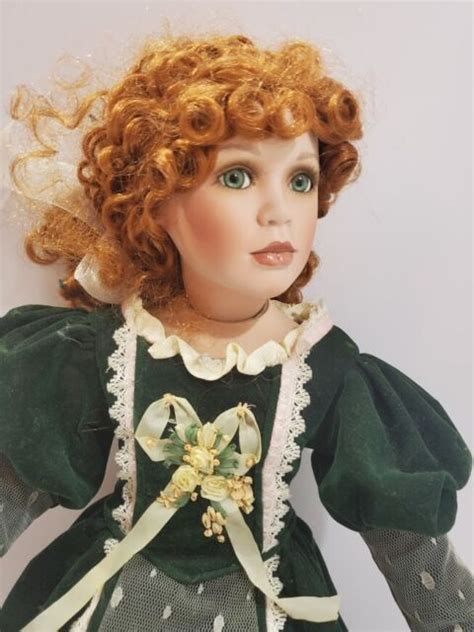 Linda Murray Porcelain Doll Ael Green Dress Red Hair Ebay